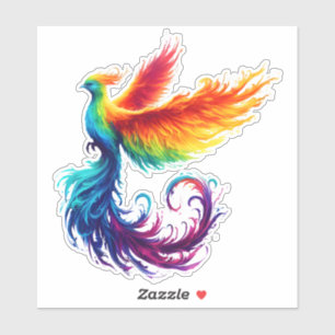 Kleurrijke Phoenix Vogeldiversiteit LGBTQ Liefde A Sticker