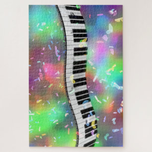 Kleurrijke pianotoetsen met felle lichten legpuzzel