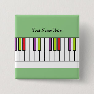 Kleurrijke Pianotoetsen Muziekmateriaal Namen van Vierkante Button 5,1 Cm