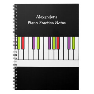 Kleurrijke Pianotoetsen Muziekoefening Persoonlijk Notitieboek