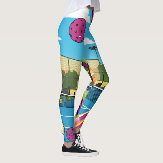 kleurrijke pickleball leggings (Rechts)