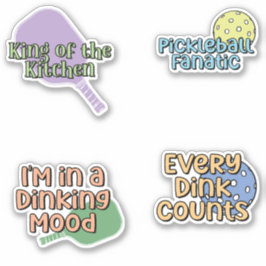 Kleurrijke Pickleball Player Sticker Pack