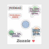 Kleurrijke Pickleball Player Sticker Pack (Vel)