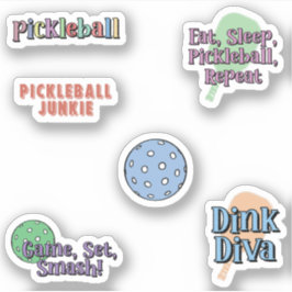 Kleurrijke Pickleball Player Sticker Pack