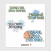 Kleurrijke Pickleball Player Sticker Pack (Vel)