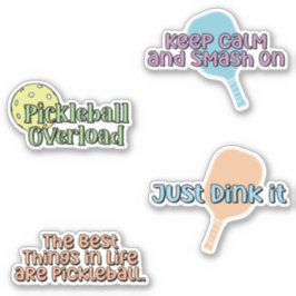 Kleurrijke Pickleball Player Sticker Pack