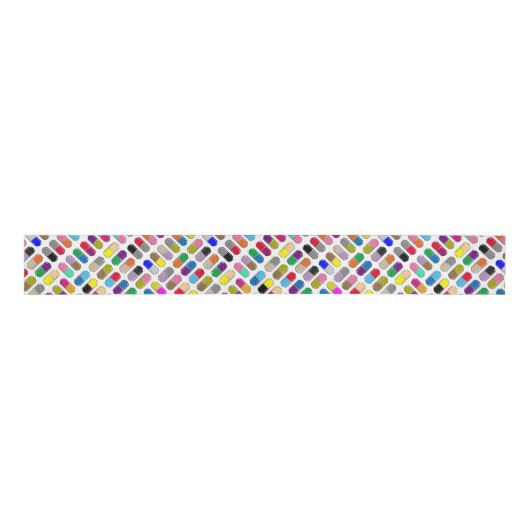 Kleurrijke pillen grosgrain lint (Voorkant)