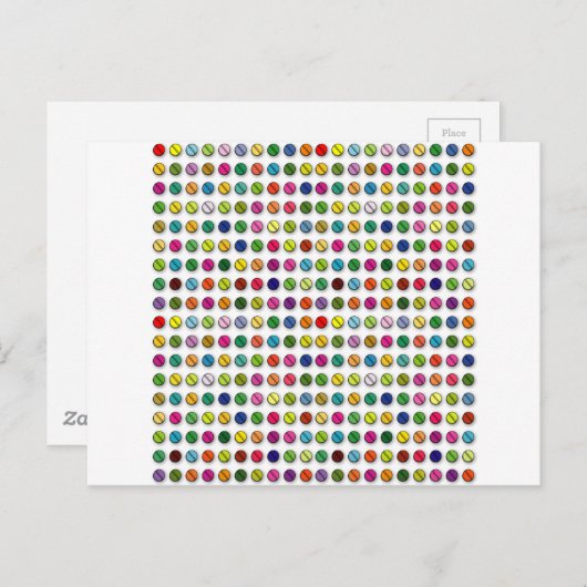 Kleurrijke Pillen Patroon Briefkaart (Voorkant / Achterkant)