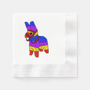 Kleurrijke Piñata Cartoon voor een Fiesta in Mexic Servetten