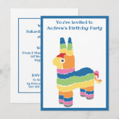 Kleurrijke Pinata verjaardagsfeestje Kaart (Voorkant / Achterkant)