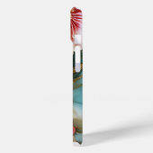 Kleurrijke ping groene bloemen op marmer Case-Mate iPhone case (Achterkant / Links)