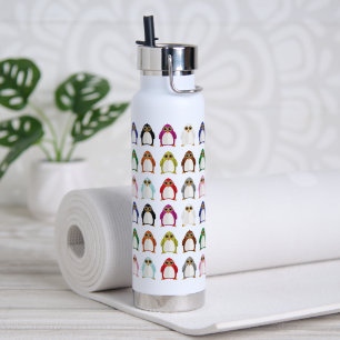 Kleurrijke Pinguïn Patroon Leuke Gril Cute Dier Waterfles