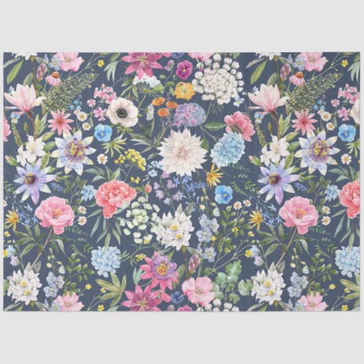 Kleurrijke pioenroos bloemenontkoppeling tissuepapier (Voorkant)