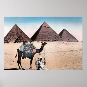 Kleurrijke piramide vintage poster