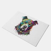 kleurrijke pitbull deurmat (Schuin)