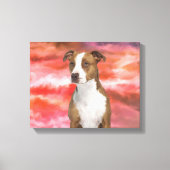 Kleurrijke Pitbull hond Portret Muur Kunst Schilde Canvas Afdruk (Voorkant)