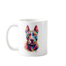 Kleurrijke Pitbull Mok – Levendig Pop Art Hondenon