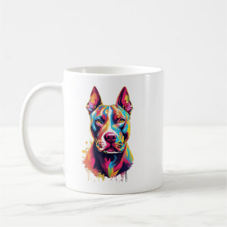 Kleurrijke Pitbull Mok – Levendig Pop Art Hondenon