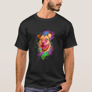 Kleurrijke Pitbull Terrier Voor Hond Grappige Jong T-shirt