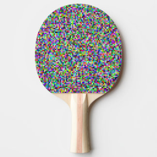 Kleurrijke Pixel Vierkanten Achtergrondpatroon Tafeltennisbatje