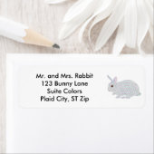 Kleurrijke Plaid Bunny Rabbit Adresetiketten Etiket (Insitu)