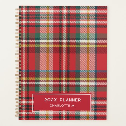 Kleurrijke Plaid Classic gepersonaliseerd 2025 Planner (Voorkant)