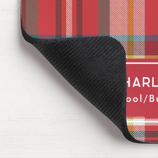 Kleurrijke Plaid Classic gepersonaliseerde rood Muismat (Hoek)