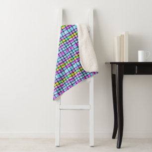Kleurrijke Plaid Sherpa Dekbed Deken