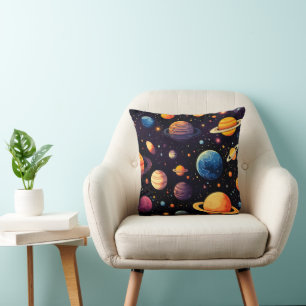 Kleurrijke planeten in de ruimte kussen