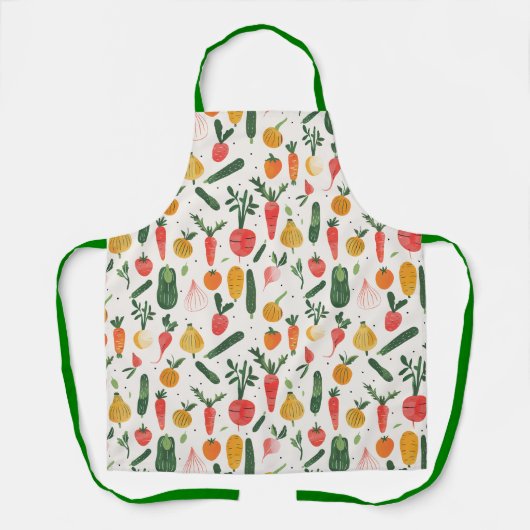 Kleurrijke plantaardige illustratie schort (Voorkant)