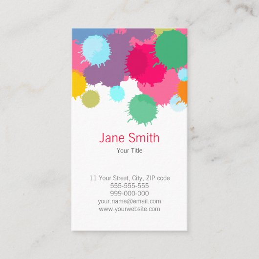 Kleurrijke plastic verf creatieve inkt visitekaartje (Voorkant)