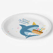 Kleurrijke platte eenvoudige Baby haaien verjaarda Papieren Bordje (Gekanteld)