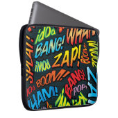 Kleurrijke Plezierige Comic-typografie Laptop Sleeve (Voorkant Rechts)