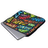 Kleurrijke Plezierige Comic-typografie Laptop Sleeve (Voorkant onderkant)