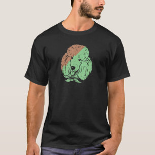 Kleurrijke poedel gezicht kunst dier huisdier hond t-shirt