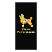 Kleurrijke Poedel Pet Grooming prijslijst Reclamekaart (Achterkant)