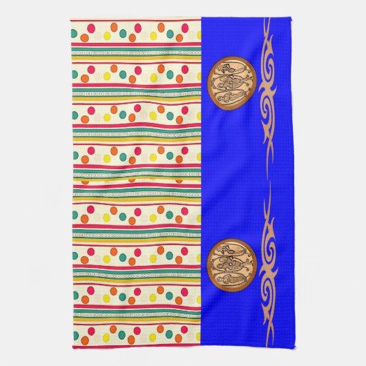 kleurrijke pokadot gooit decoratieve keukenhanddoe theedoek (Verticaal)