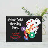 Kleurrijke Poker Chips Party uitnodiging (Staand voorkant)