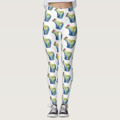 Kleurrijke polar beer Santa Aangepaste Leggings (Voorkant)