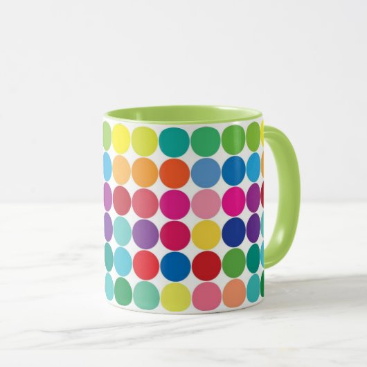 Kleurrijke Polka Dot Cup Pas Mok aan (Voorkant rechts)