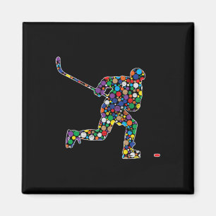 Kleurrijke Polka Dot Hockey International Dot Day Magneet