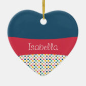 Kleurrijke polka dot patroon keramisch ornament (Voorkant)