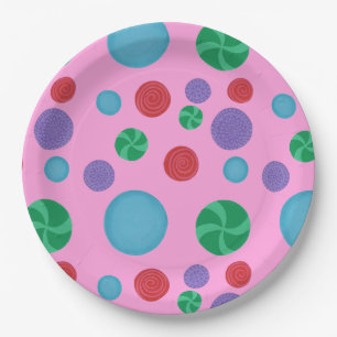 Kleurrijke Polka Dots Celebration Paper Borden Papieren Bordje