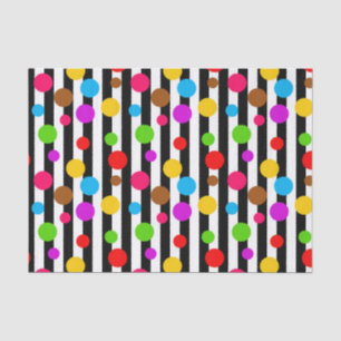 Kleurrijke Polka Dots Stripes Tissuepapier