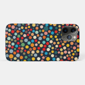 Kleurrijke polka stippen op donkere achtergrond Case-Mate iPhone case (Achterkant (horizontaal))