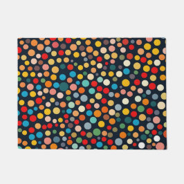 Kleurrijke polka stippen op donkere achtergrond deurmat