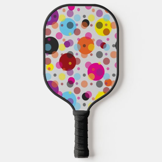 Kleurrijke polka stippen pickleball paddle (Voorkant)