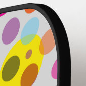 Kleurrijke polka stippen pickleball paddle (Links Detail)