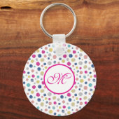 kleurrijke polka stipts sleutelhanger (Voorkant)