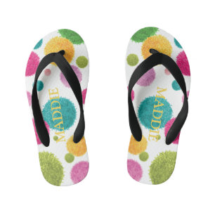 Kleurrijke Pom Pom Print Persoonlijk Kinder Teenslippers